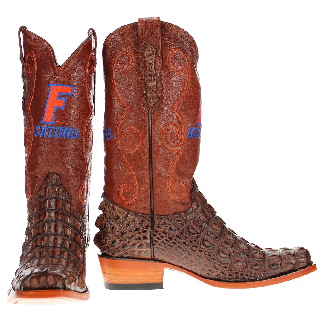Men's University of Florida Mocha Hornback Alligator Boots by Vaccari