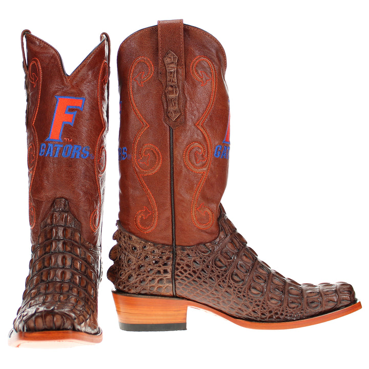 Men's University of Florida Mocha Hornback Alligator Boots by Vaccari