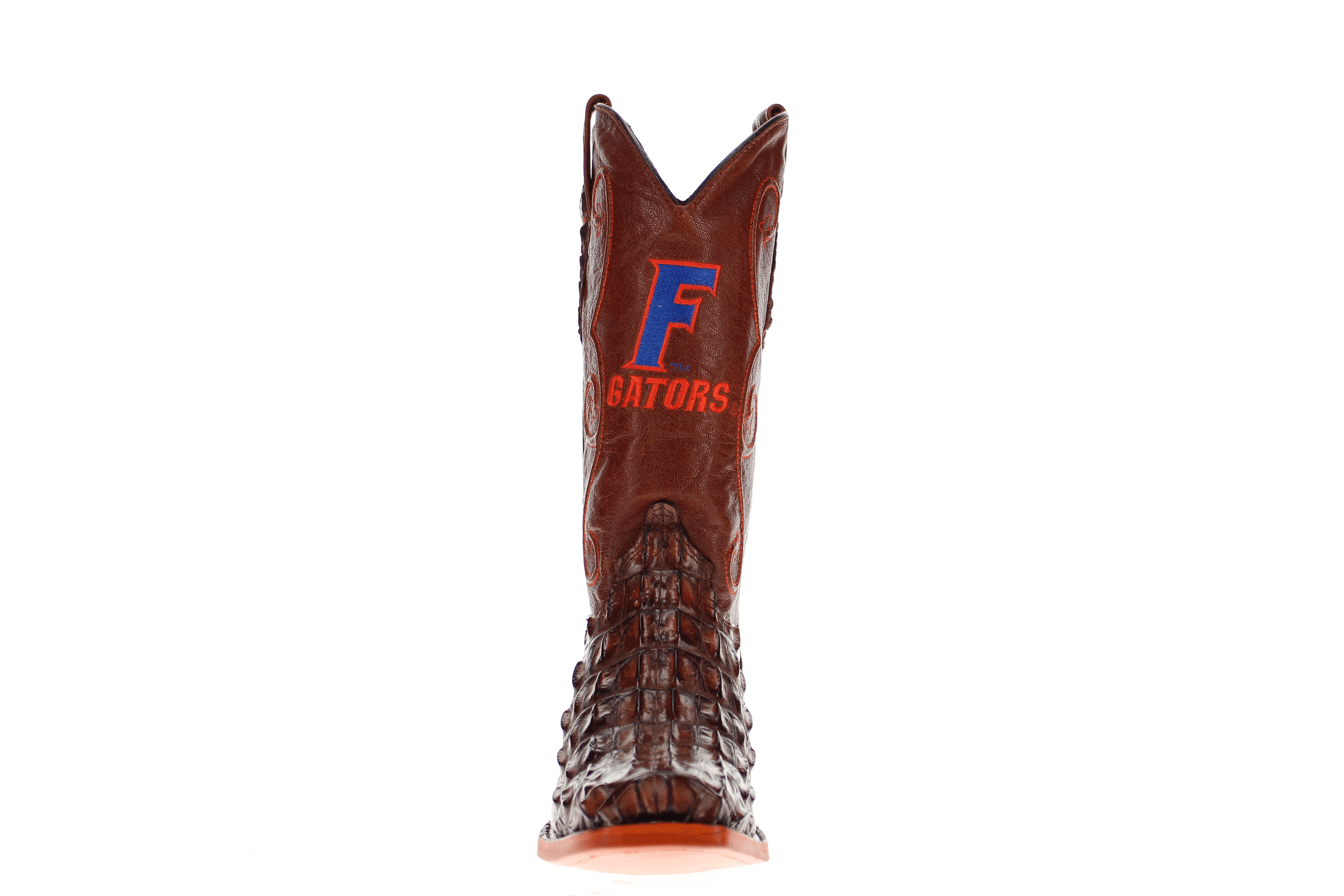 Men's University of Florida Mocha Hornback Alligator Boots by Vaccari