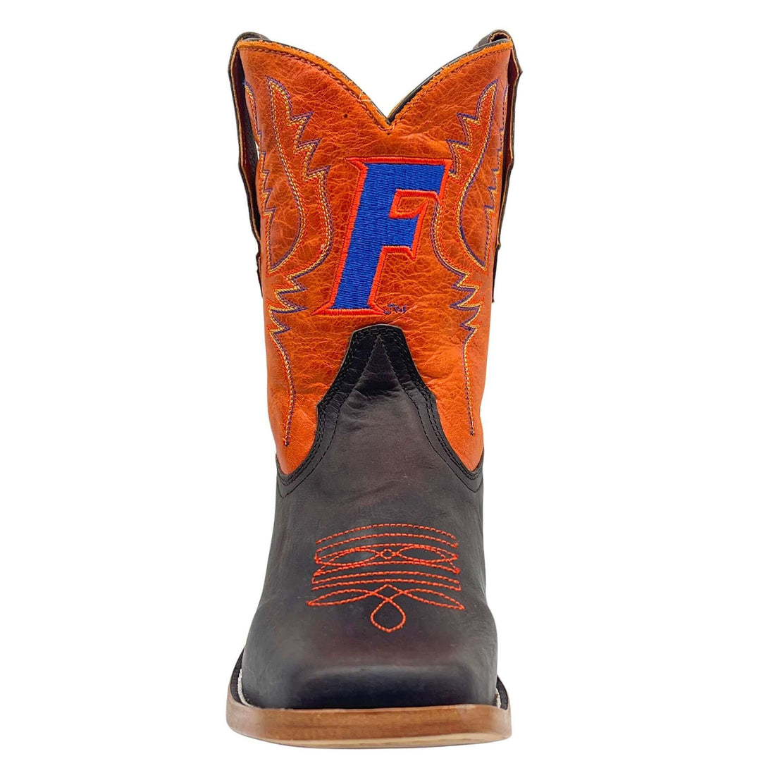 Kid's University of Florida Gators Orange/Mocha Kid's UF Square Toe Cowboy Boots Peyton by Vaccari