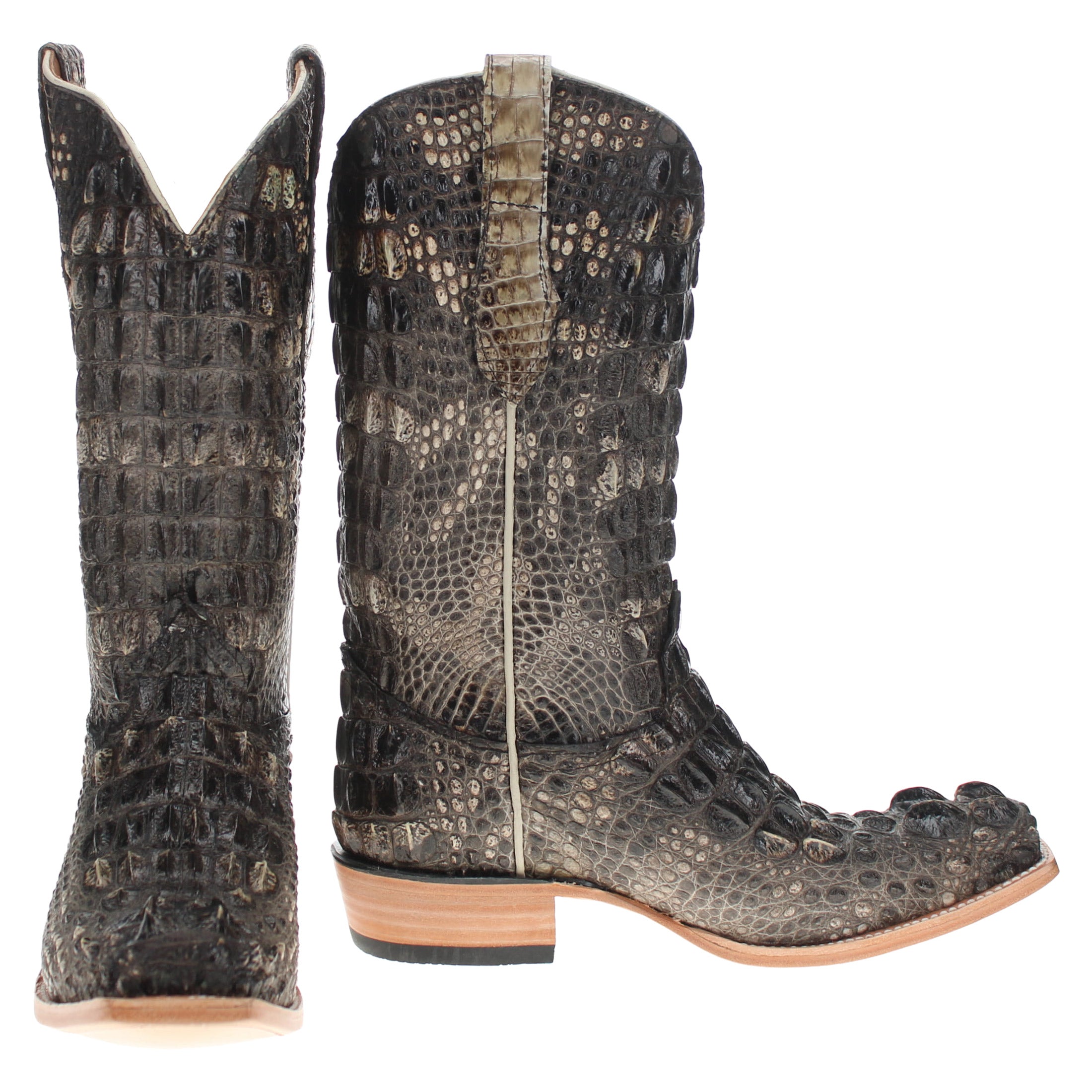 Men's Black American Alligator Belly Cowboy Boot | Vaccari