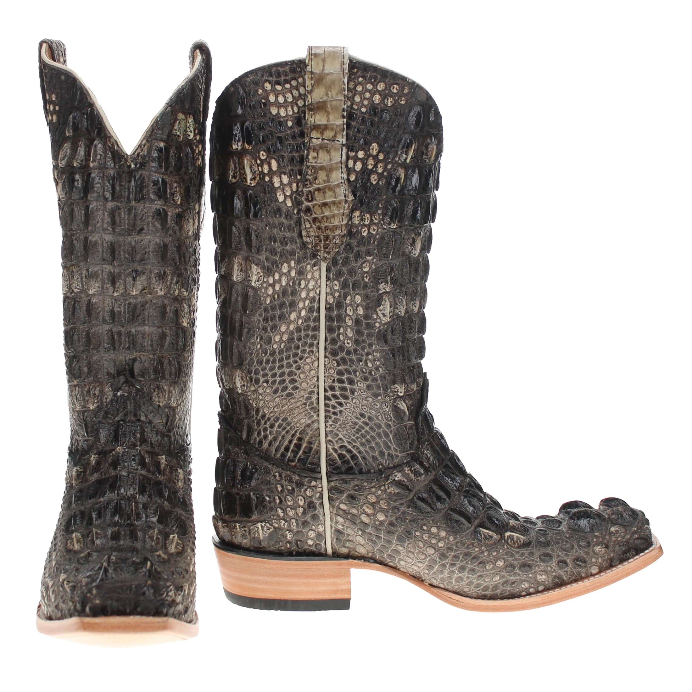 Men's Full Natural Alligator Hornback Cowboy Boots Barrett by Vaccari Core