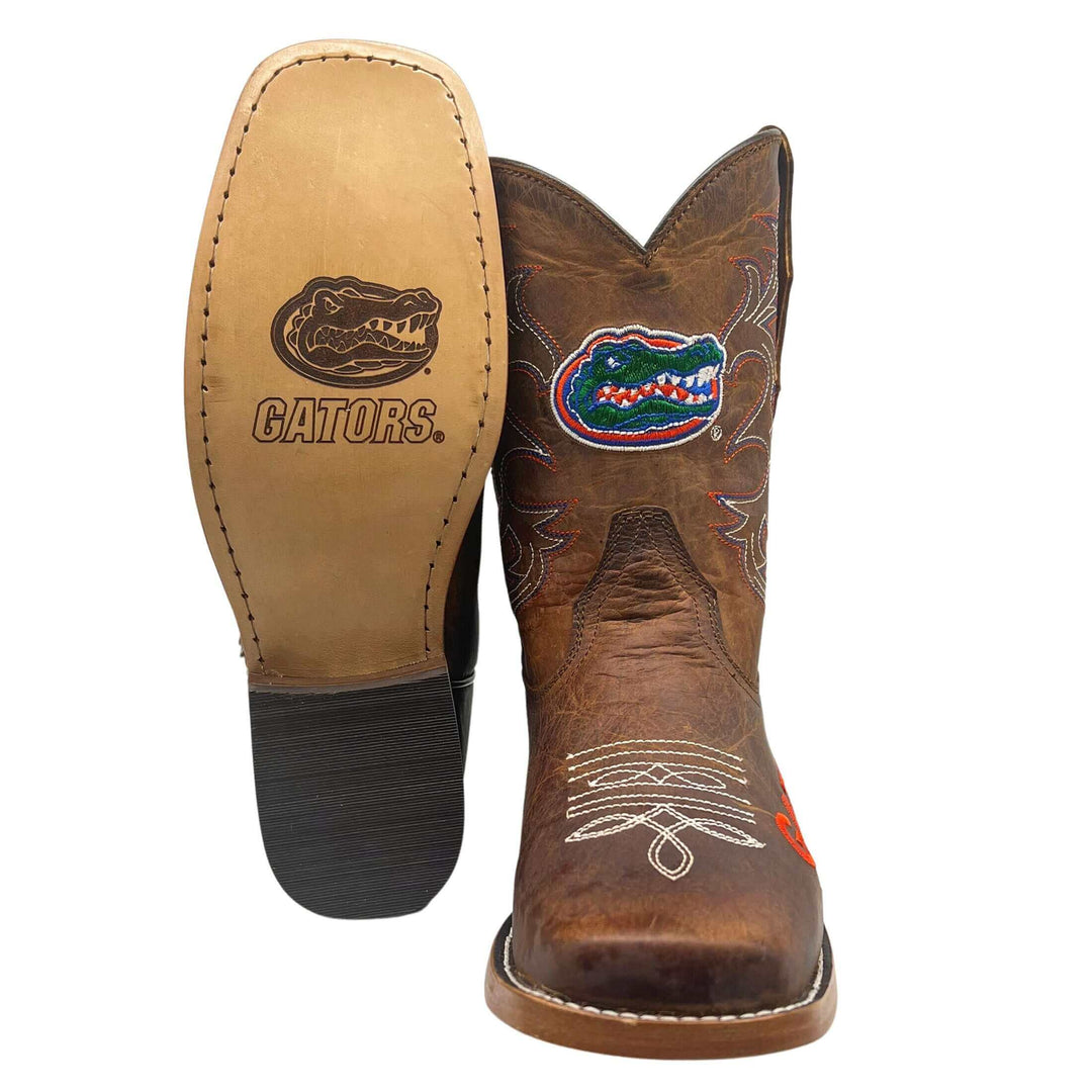 Kid's University of Florida Gators Brown Square Toe Cowboy Boots Blake by Vaccari