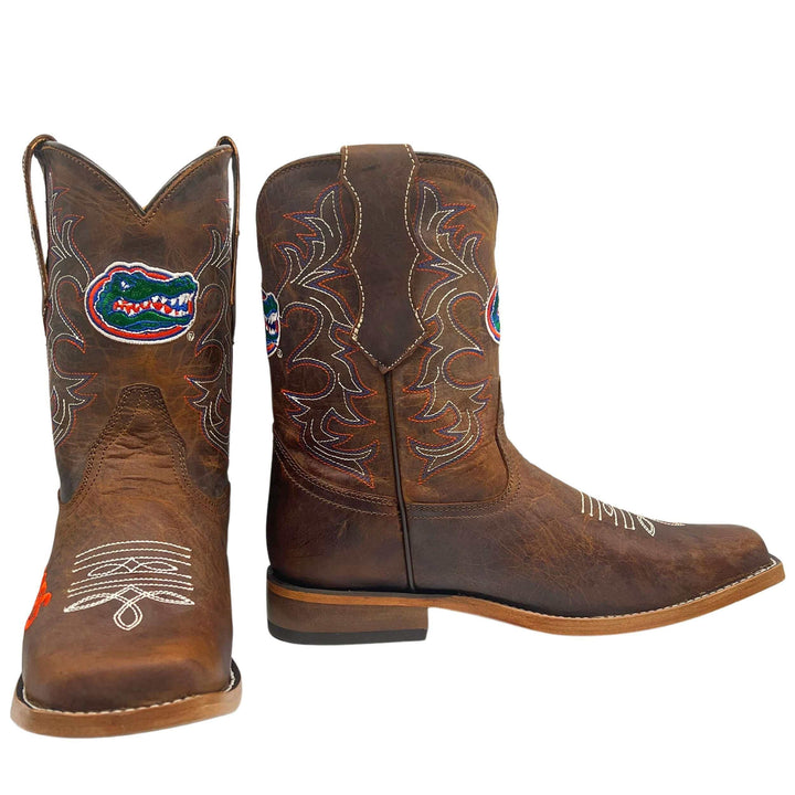 Kid's University of Florida Gators Brown Square Toe Cowboy Boots Blake by Vaccari