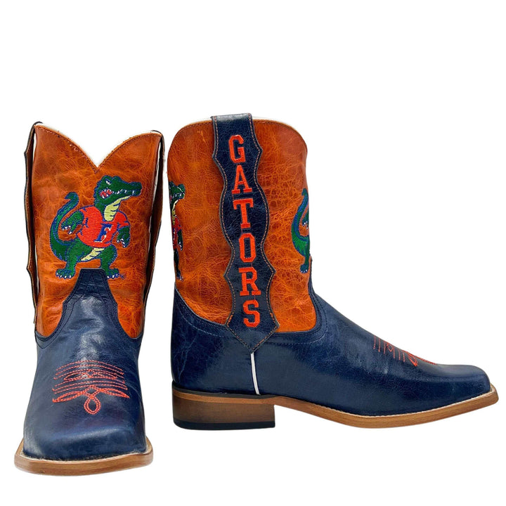 Kid's University of Florida Gators Albert Mascot Orange and Blue Cowboy Boots Dakota by Vaccari