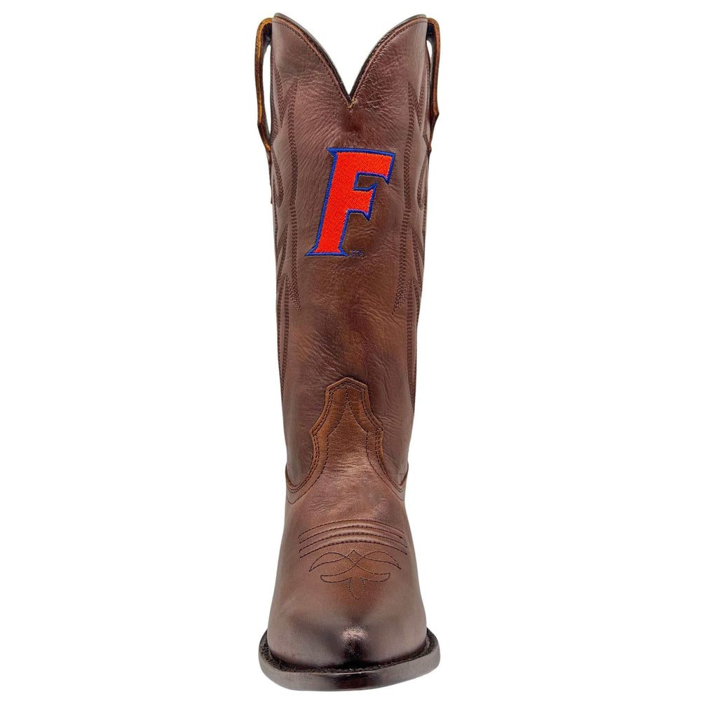 Women's University of Florida Gators Brown Pointed Toe Cowgirl Boots Chelsie by Vaccari