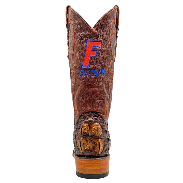 Men's University of Florida Gators Brown JW Toe Hornback American Alligator Cowboy Boots David by Vaccari