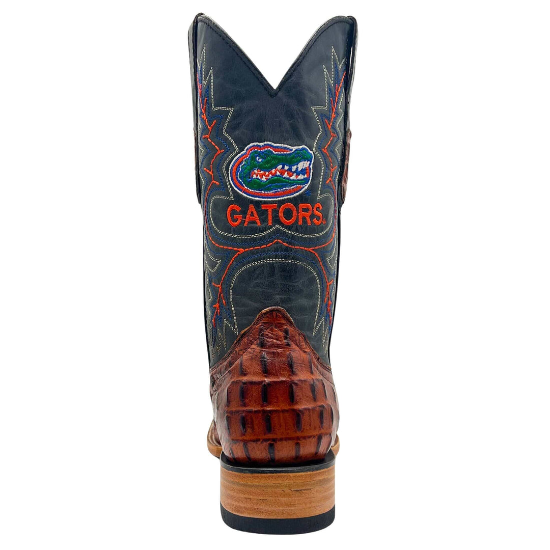 Men's University of Florida Gators Cognac Square Toe Cowboy Boots Jackson by Vaccari