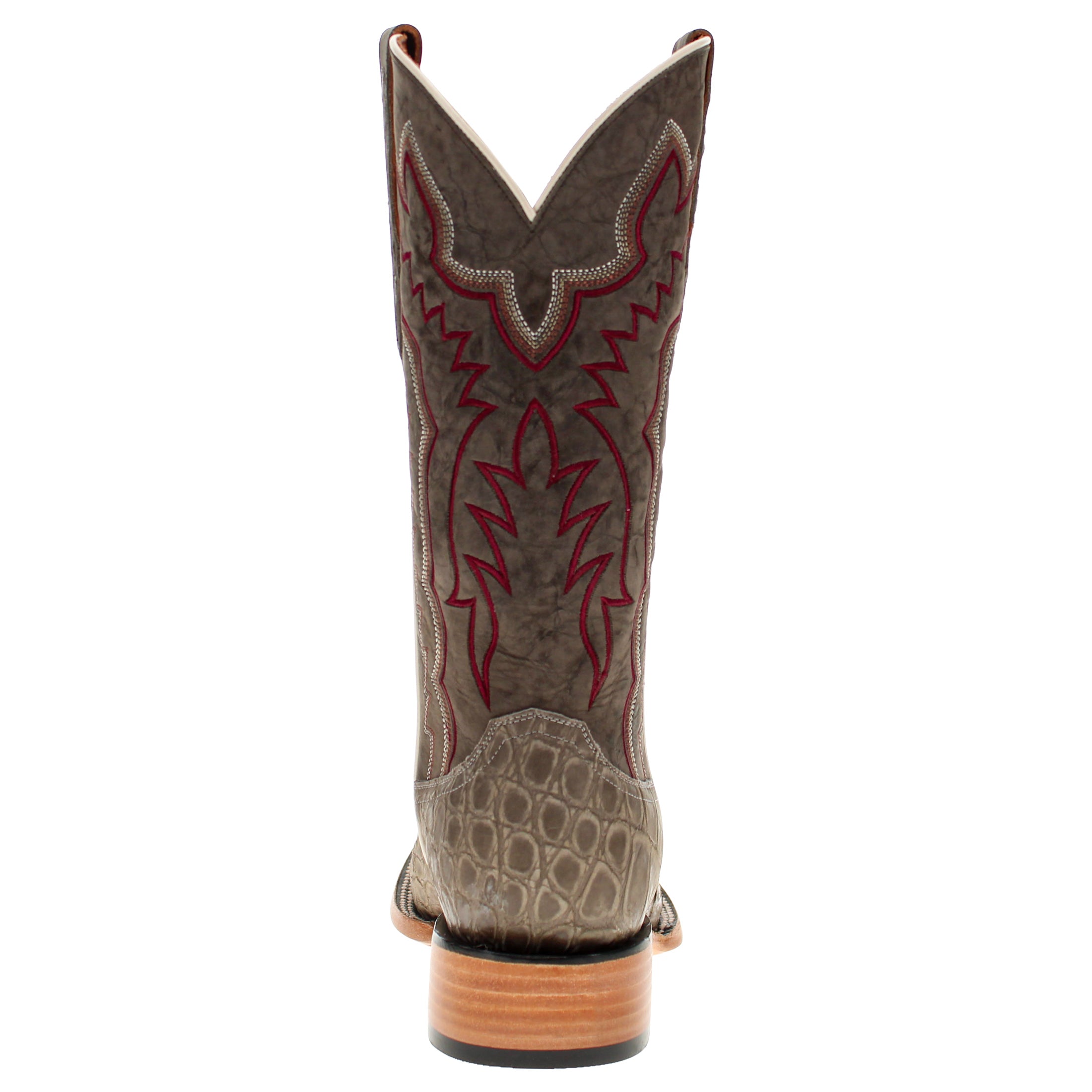 Men's Grey Wild Caught American Alligator Belly BS Toe Cowboy Boots by Vaccari