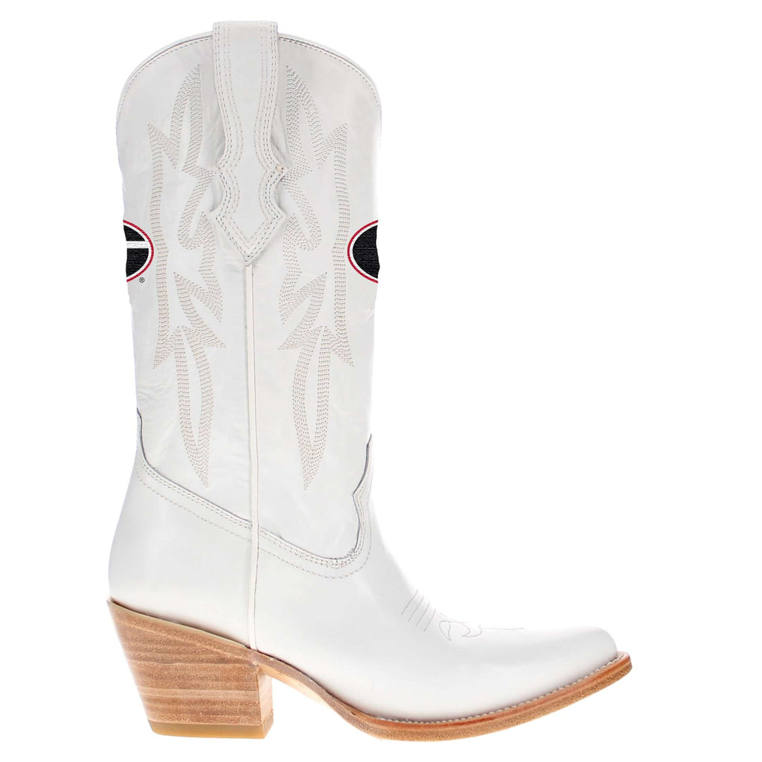 Women's Georgia All White Pointed Toe Cowgirl Boots Leighton Vaccari University