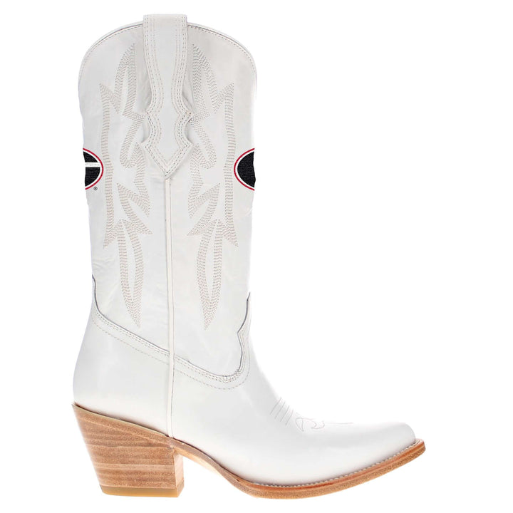 Women's Georgia All White Pointed Toe Cowgirl Boots Leighton Vaccari University