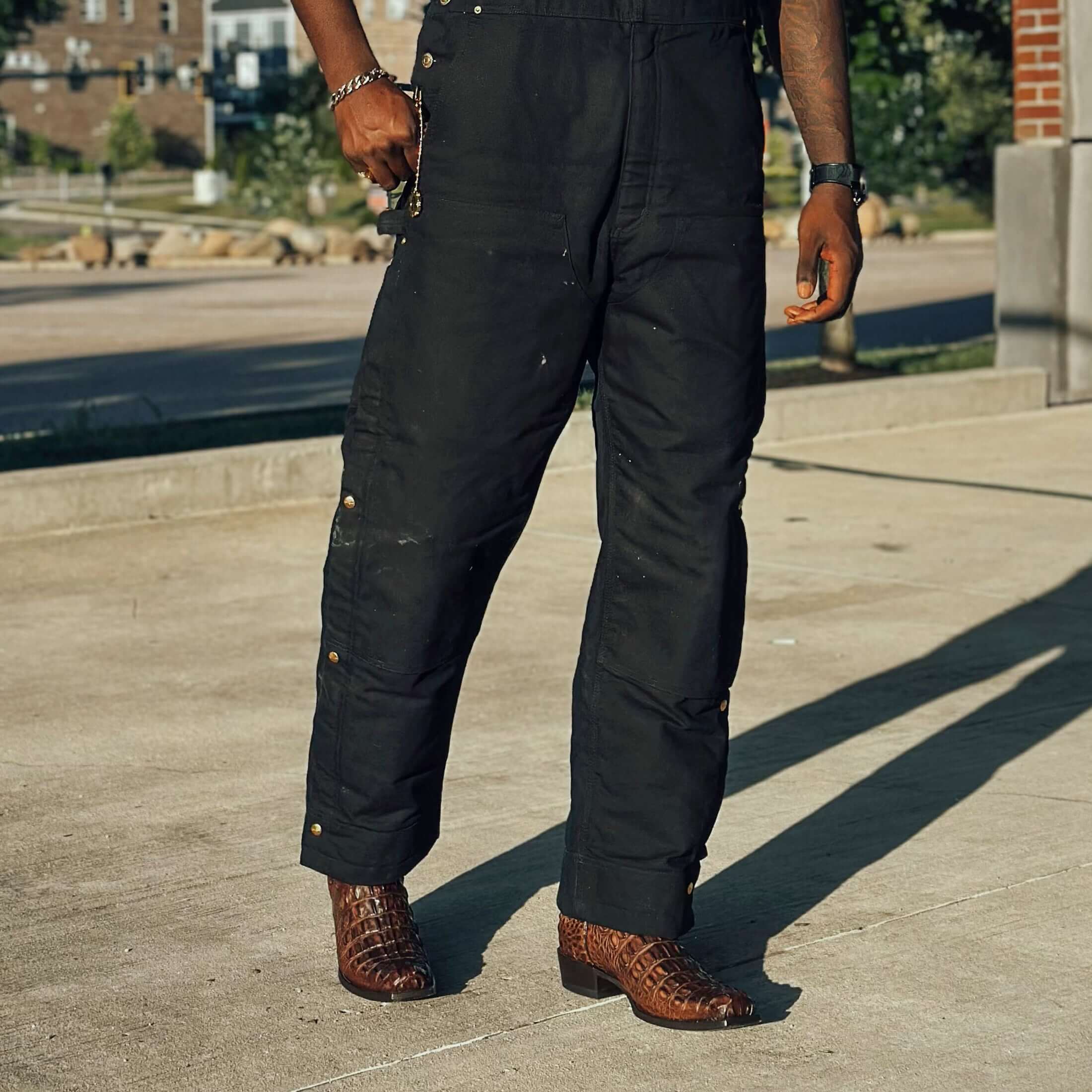 Men's Mocha American Alligator Hornback Boots With Inlays by Vaccari