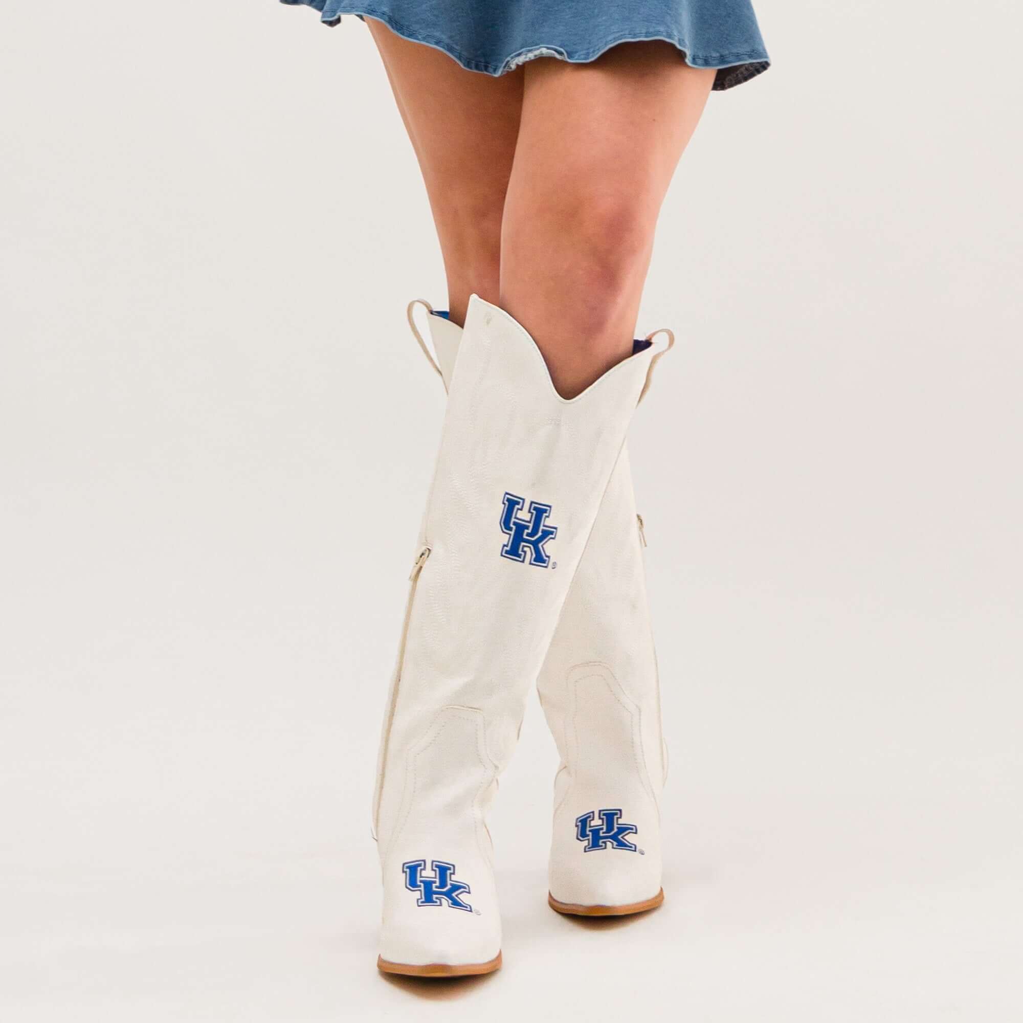 University of Kentucky Blair Tall White Boot By V By Vaccari