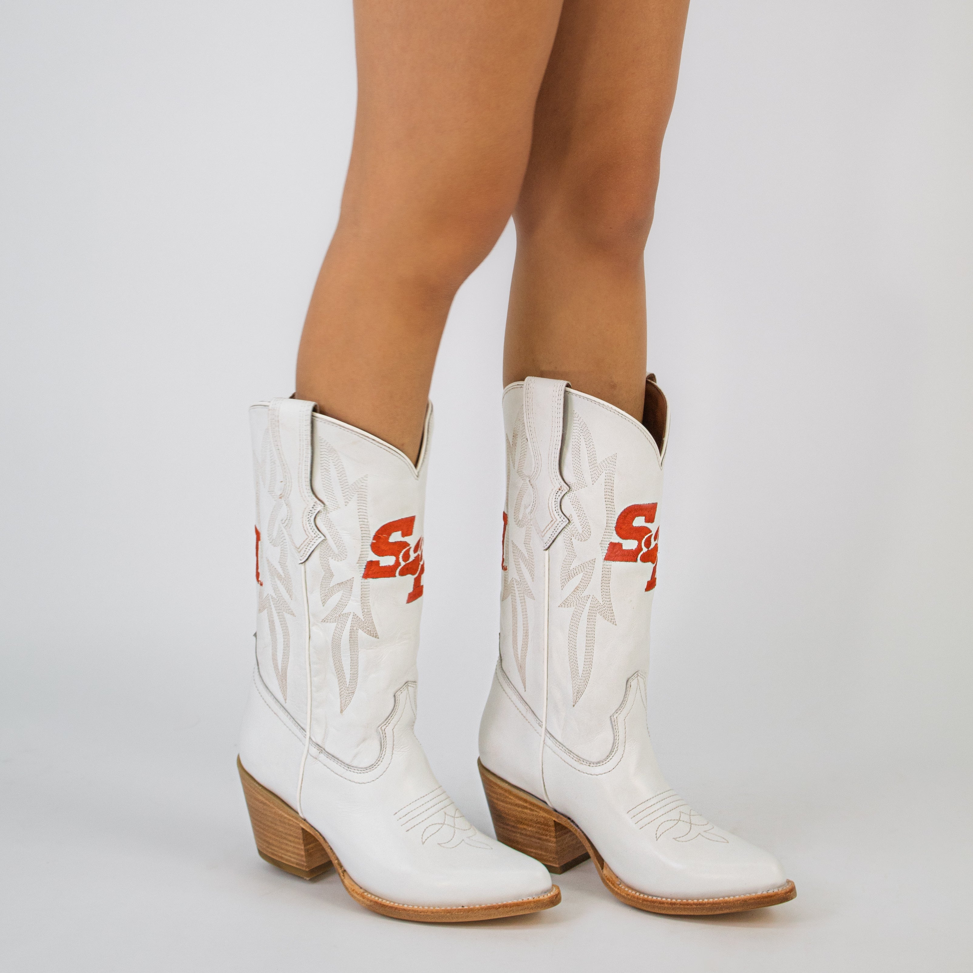Women's Sam Houston State University White Cowgirl Boots Leighton by Vaccari University