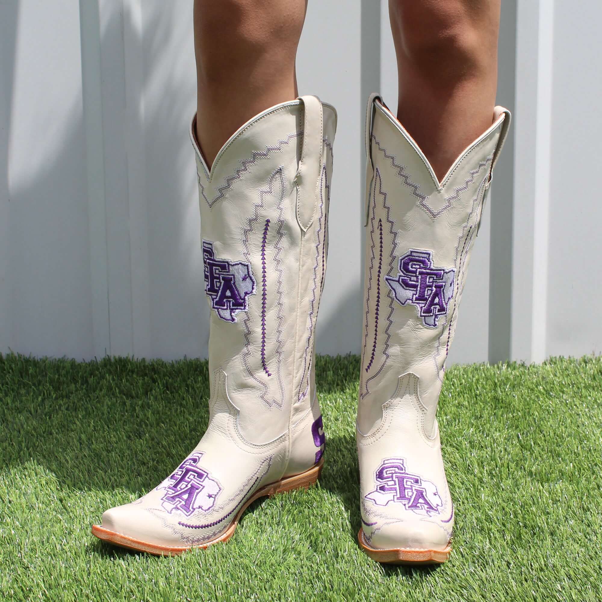Women's Stephen F. Austin State University Bone Snip Toe Cowgirl Boots Naomi by Vaccari