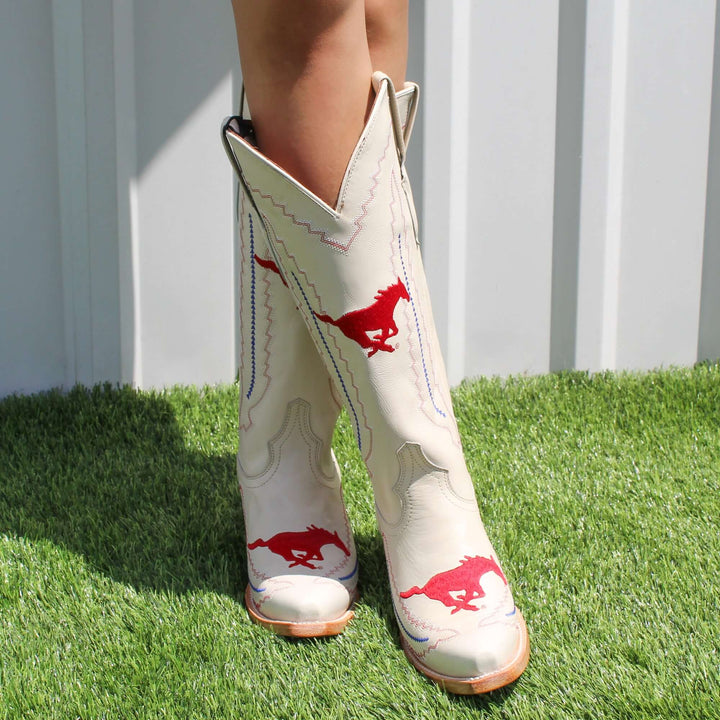 SMU Bone Women's Cowgirl Boots Naomi by Vaccari University