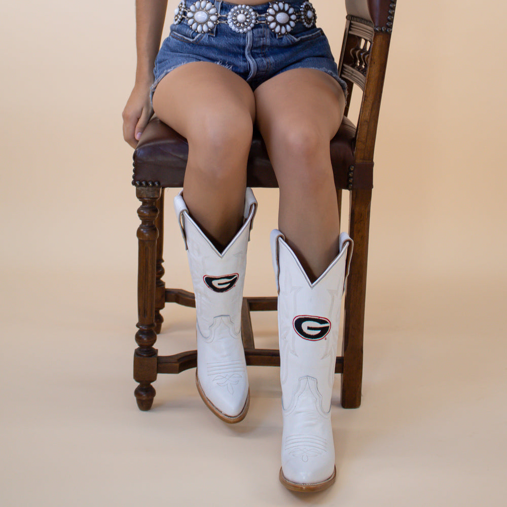 Women's University of Georgia White Boot Leighton by Vaccari University