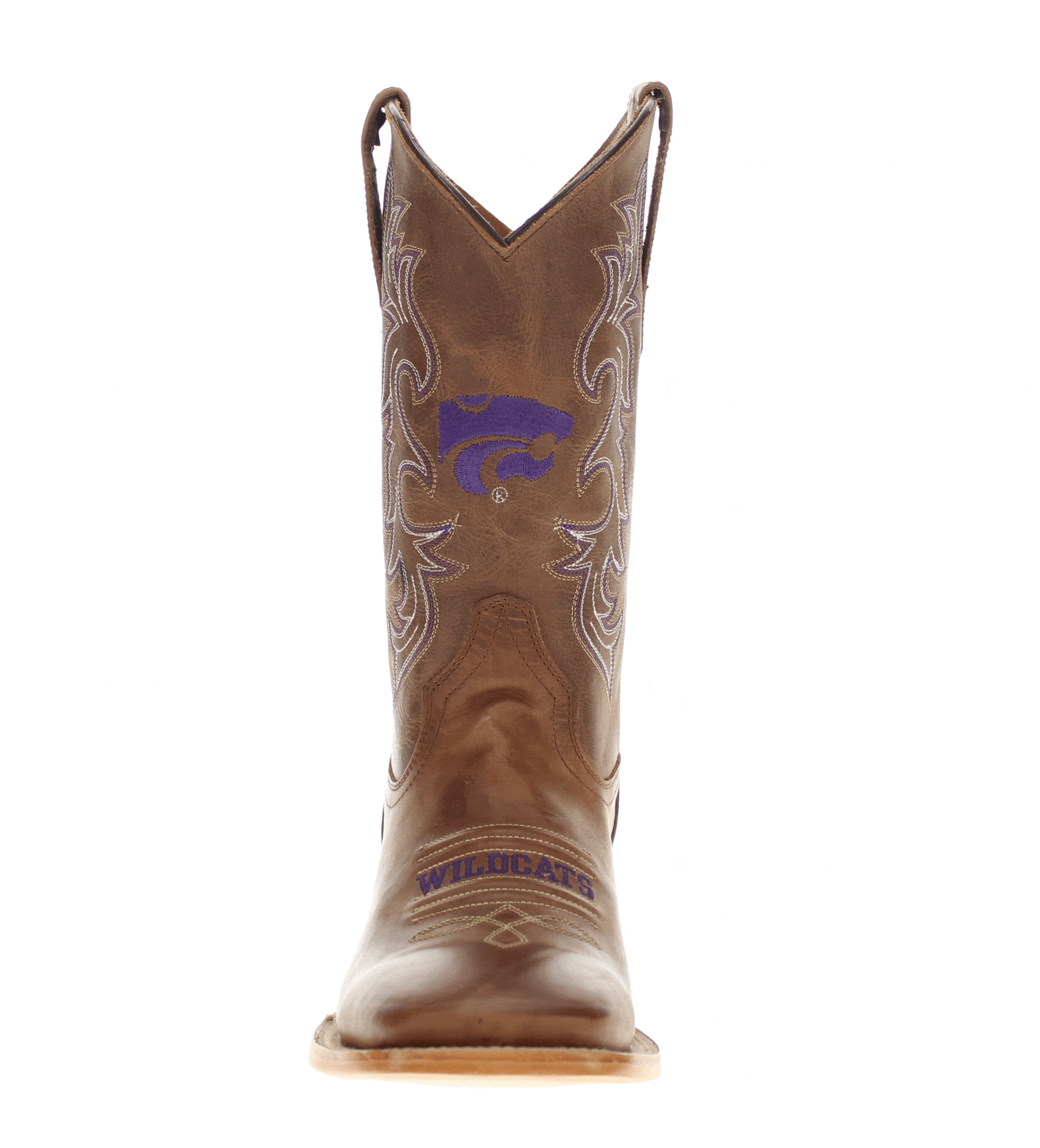 Men's Kansas State University Tan Sqaure Toe Cowboy Boots by Vaccari
