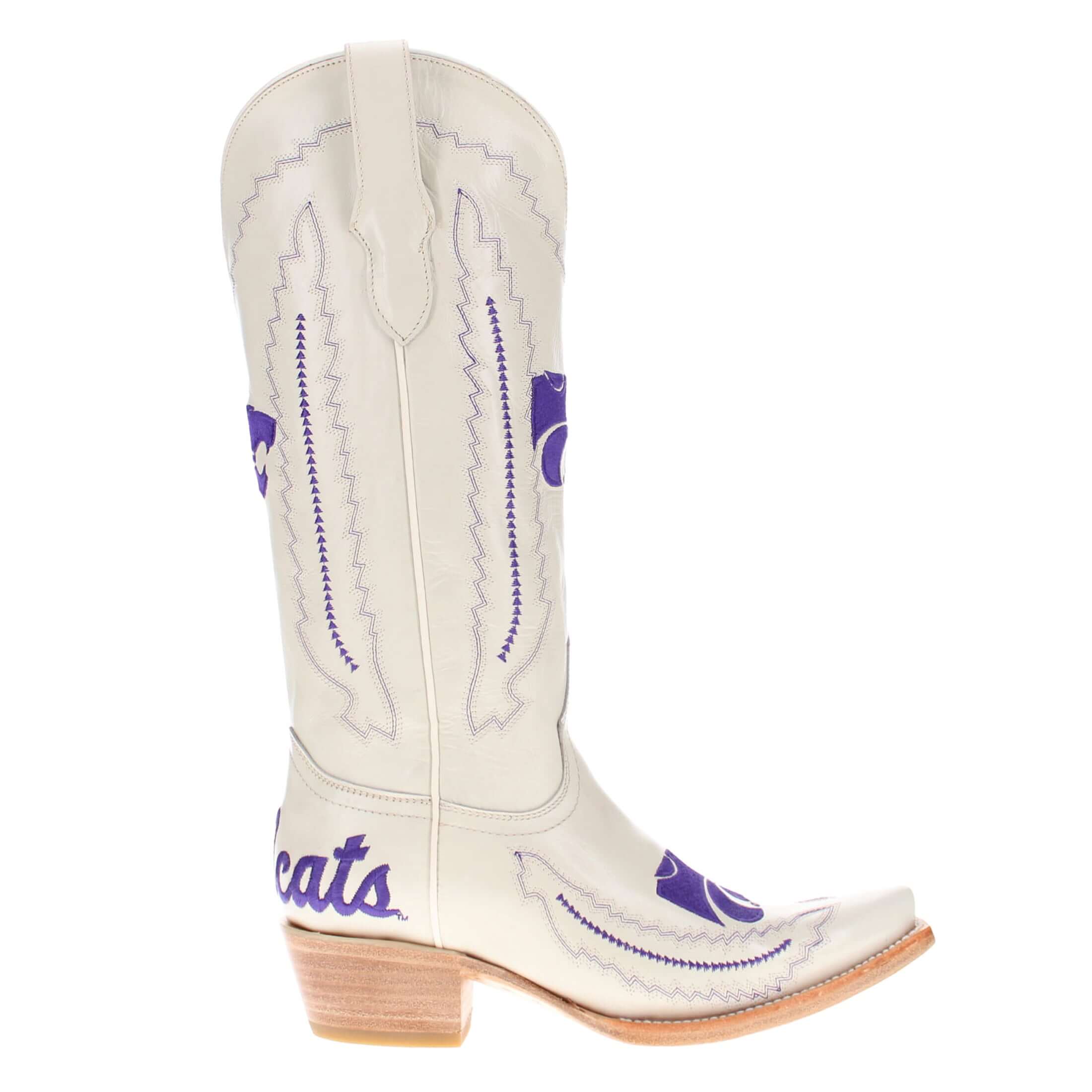 Women's Kansas State University Wildcats Bone Snip Toe Cowgirl Boots Naomi by Vaccari