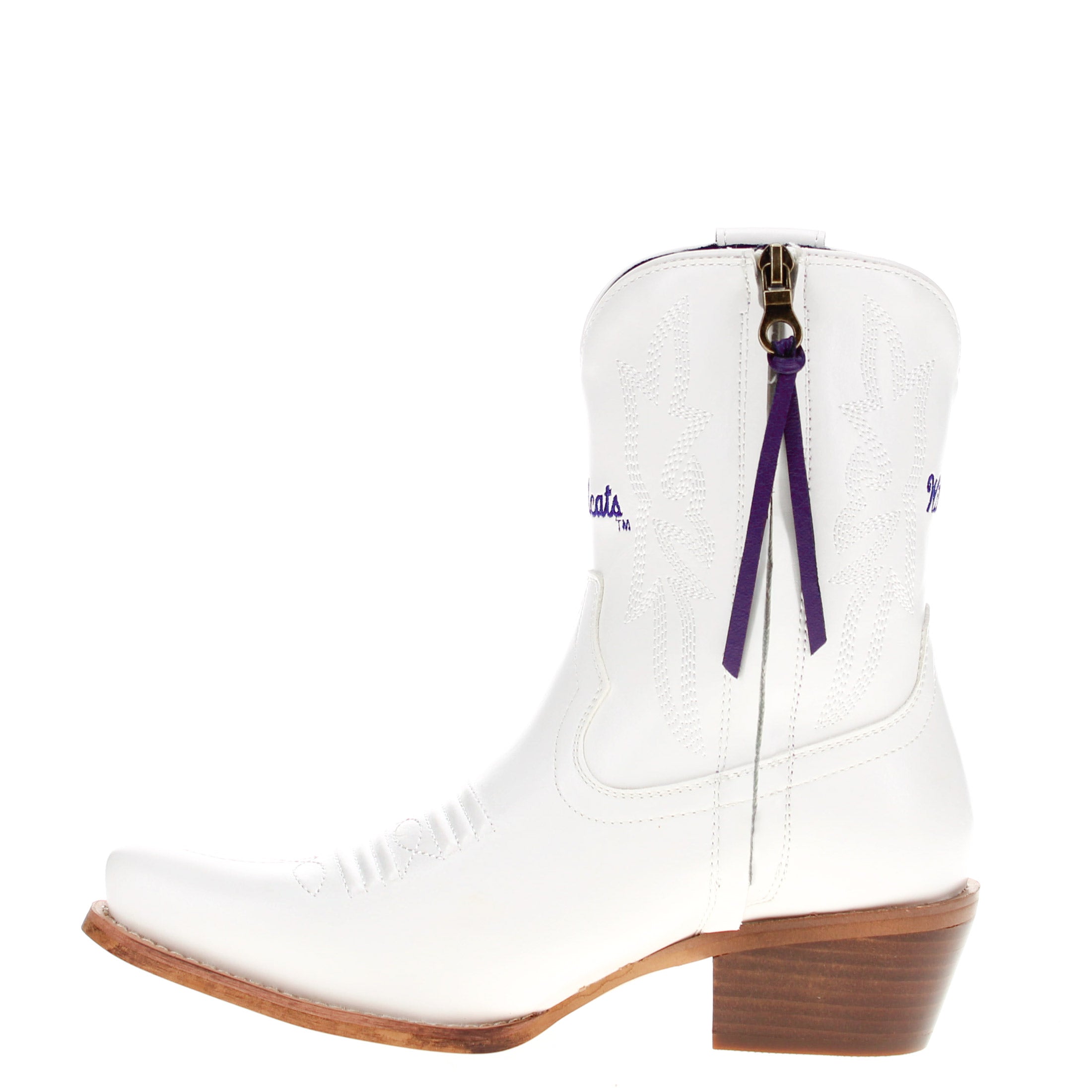 Women's Kansas State University White Cowgirl Boots with Color Tassel Lynn by V by Vaccari