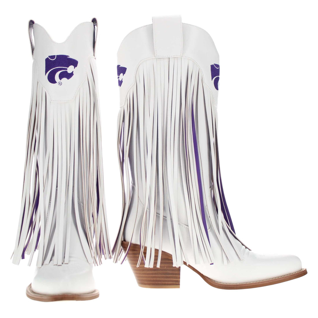 Kansas State University Kacey White Fringe Boot By V By Vaccari