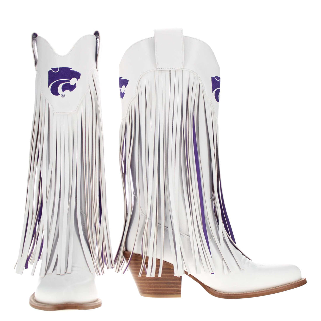 Kansas State University Kacey White Fringe Boot By V By Vaccari