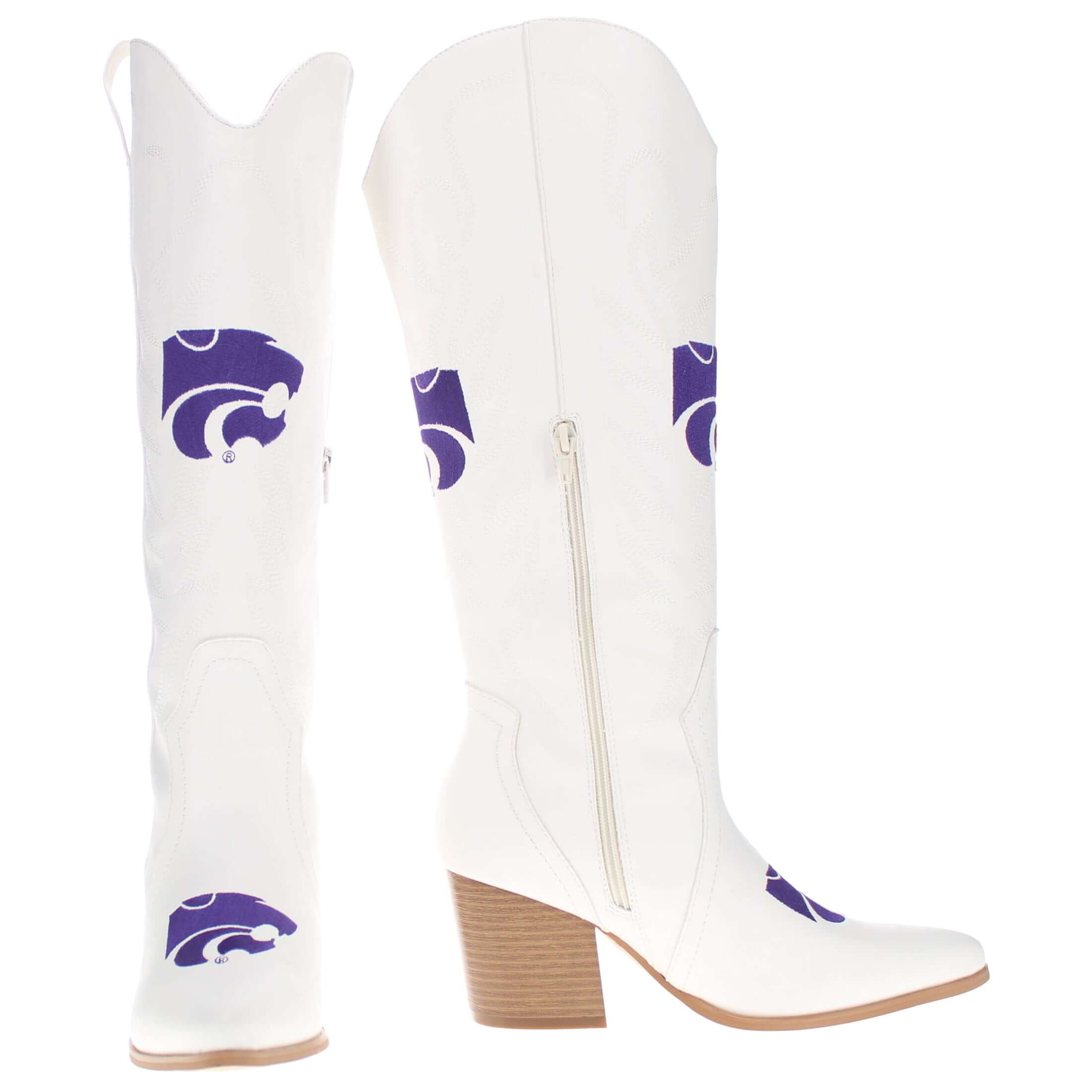 Kansas State University Blair Tall White Boot By V By Vaccari