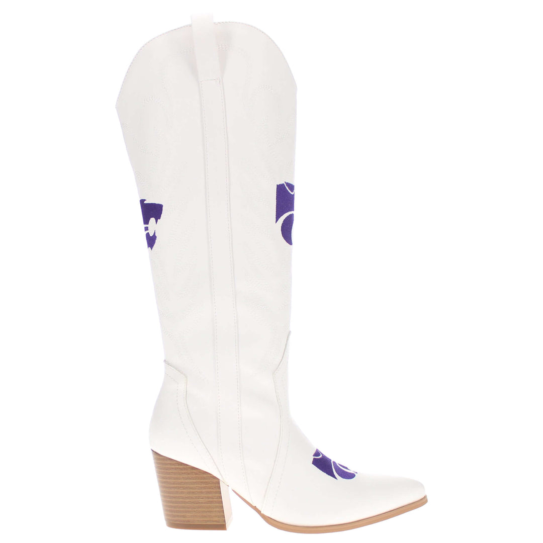 Kansas State University Blair Tall White Boot By V By Vaccari