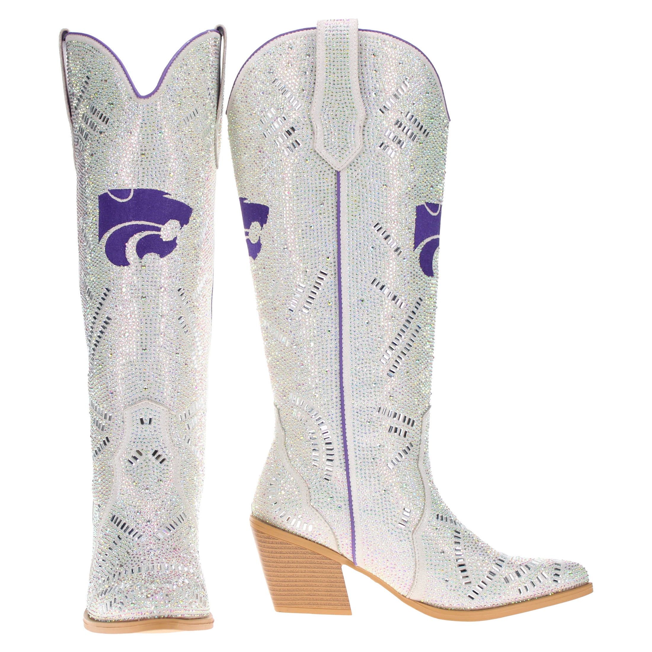 Women's Kasnas State University Natural Tall Bling Cowgirl Boots Amber by V by Vaccari