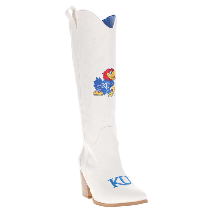 University of Kansas Blair Tall White Boot By V By Vaccari