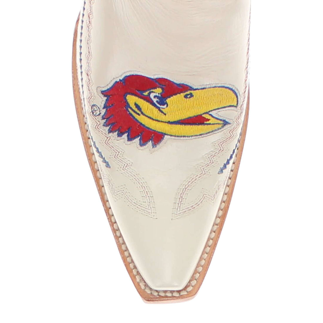 Women's University of Kansas Jayhawks Bone Snip Toe Cowgirl Boots Naomi by Vaccari