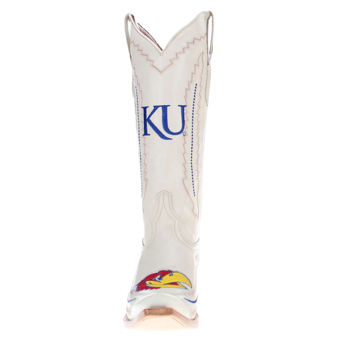 Women's University of Kansas Jayhawks Bone Snip Toe Cowgirl Boots Naomi by Vaccari