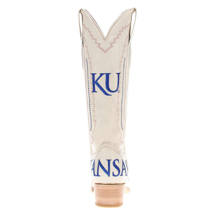 Women's University of Kansas Jayhawks Bone Snip Toe Cowgirl Boots Naomi by Vaccari