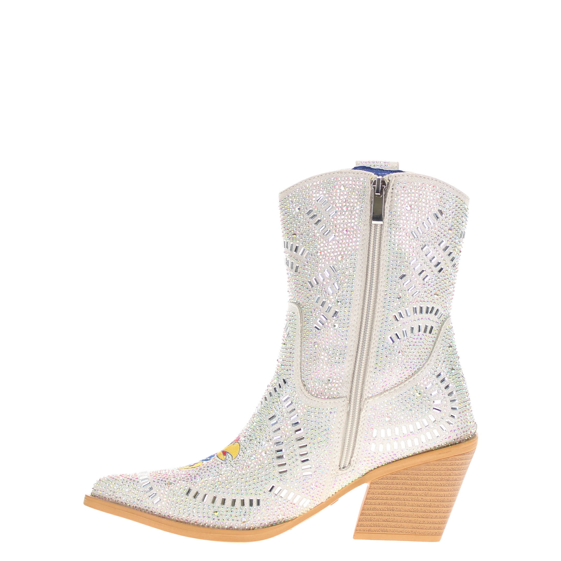 Women's University of Kansas Natural Bling Cowgirl Booties Jade by V by Vaccari