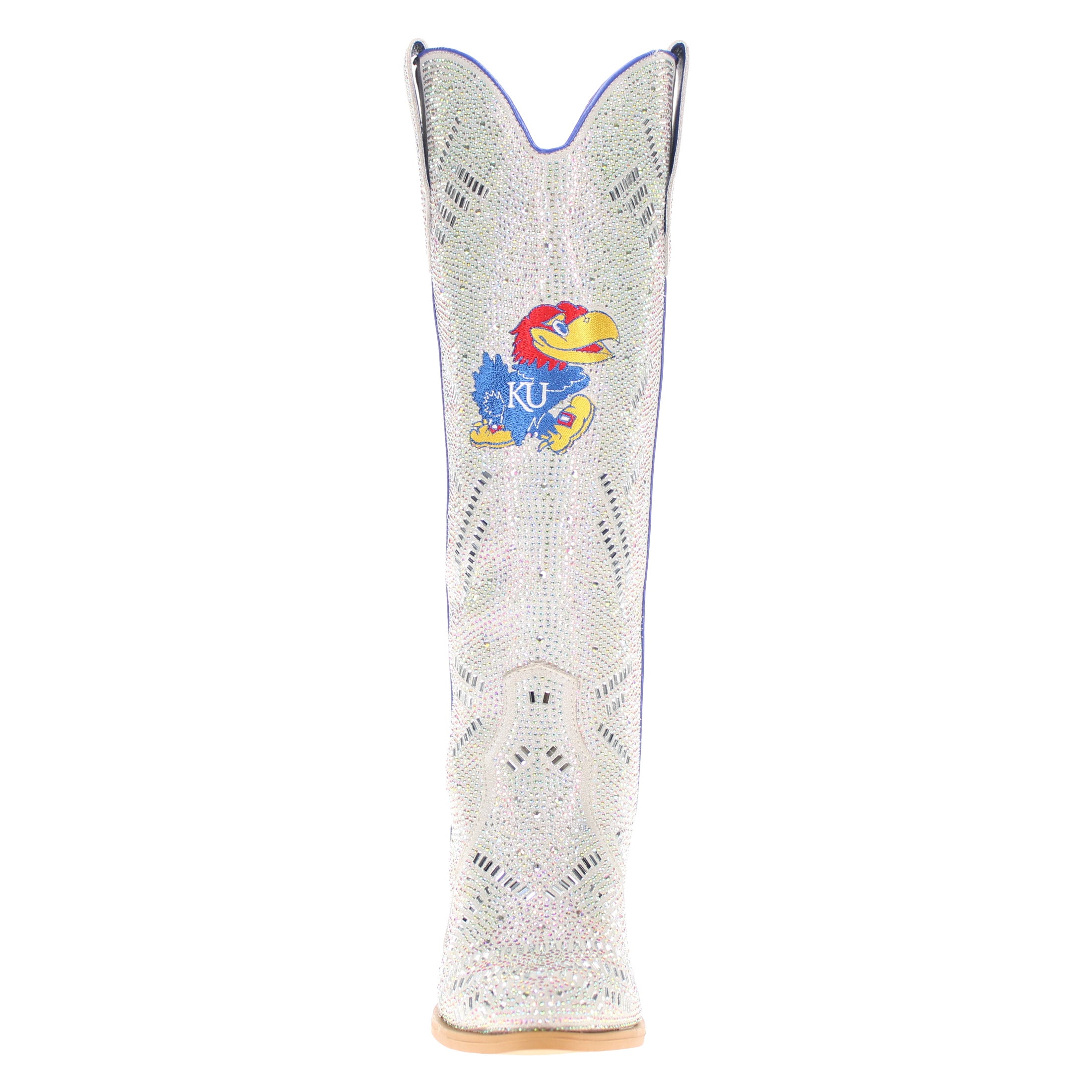 Women's University of Kansas Natural Tall Bling Cowgirl Boots Amber by V by Vaccari