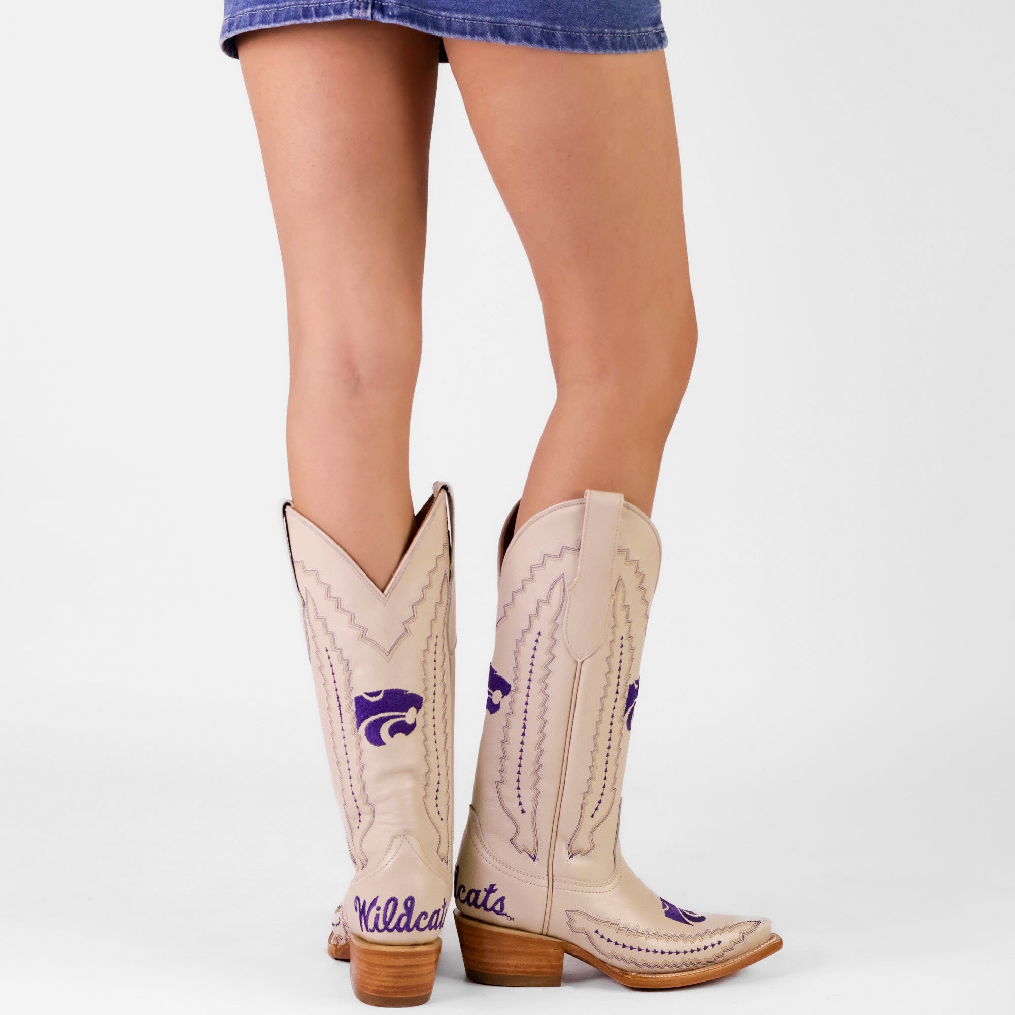 Women's Kansas State University Wildcats Bone Snip Toe Cowgirl Boots Naomi by Vaccari
