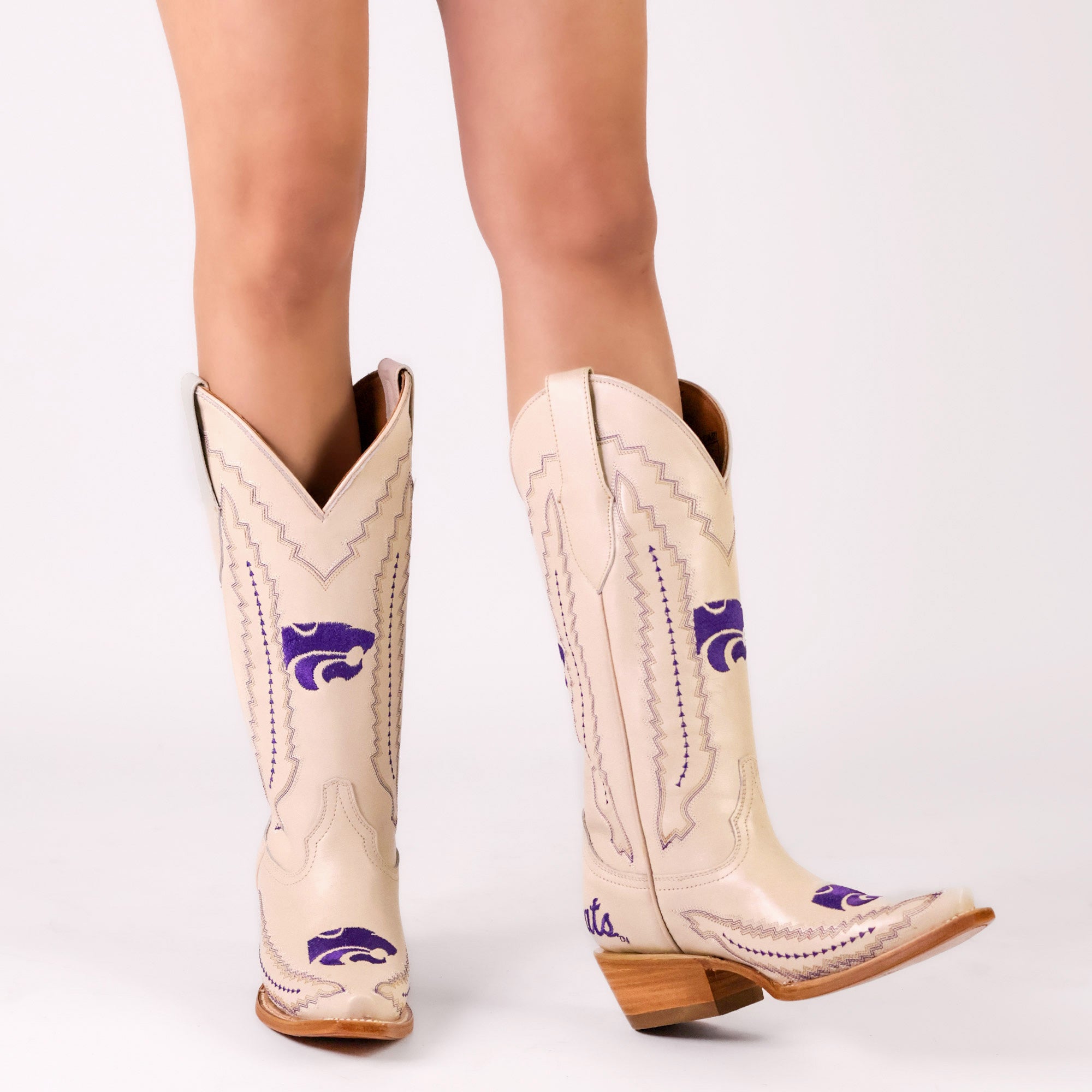 Women's Kansas State University Wildcats Bone Snip Toe Cowgirl Boots Naomi by Vaccari