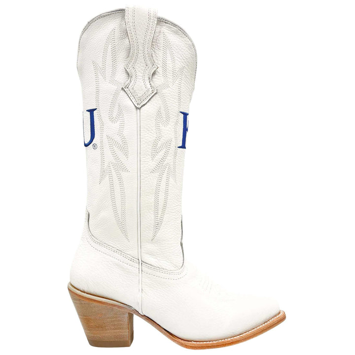 Women's University of Kansas Jayhawks All White Pointed Toe Cowgirl Boots Leighton by Vaccari