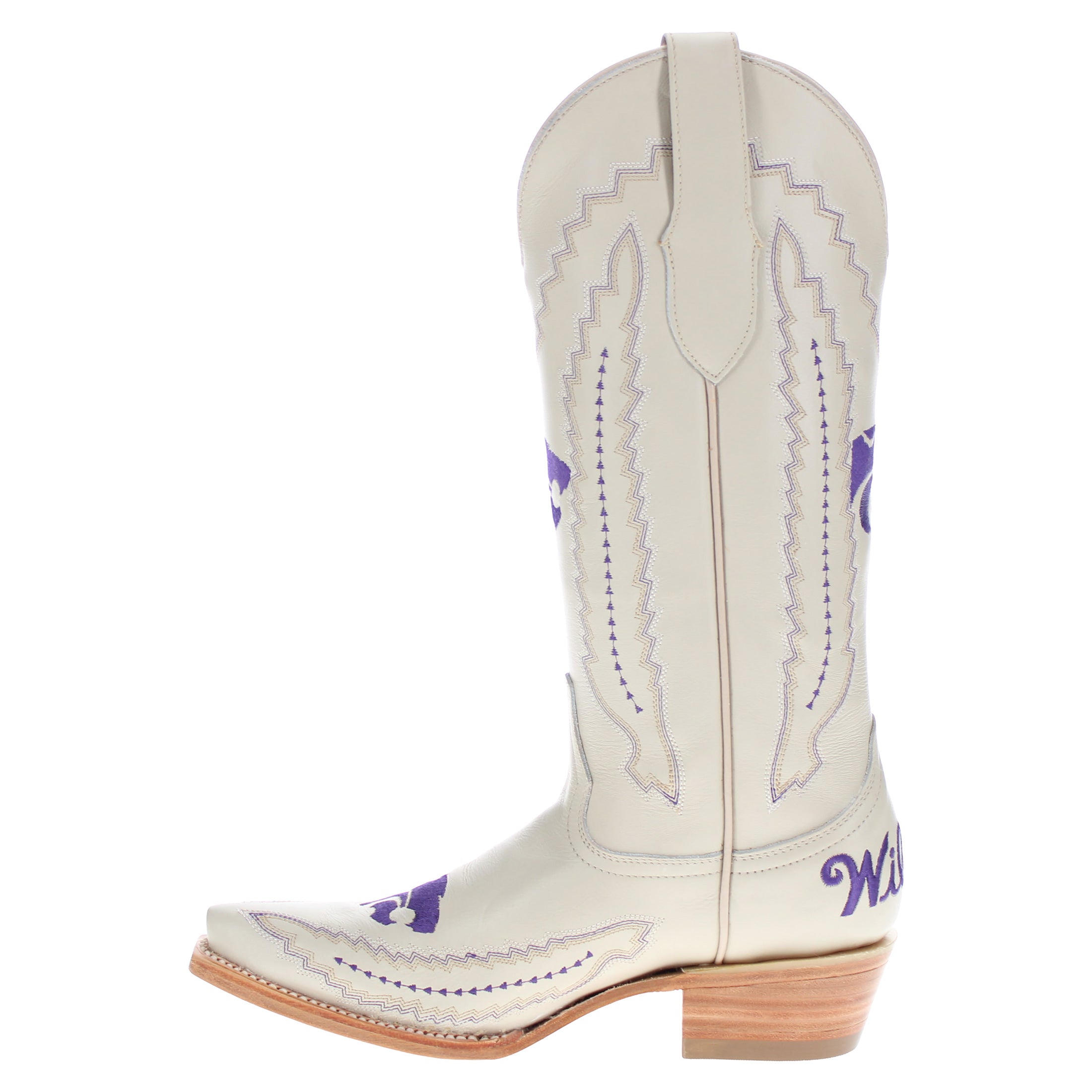Women's Kansas State University Wildcats Bone Snip Toe Cowgirl Boots Naomi by Vaccari