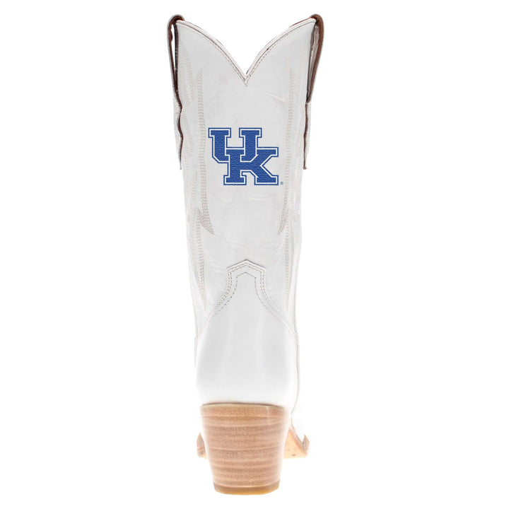 Women's Kentucky All White Pointed Toe Cowgirl Boots Leighton Vaccari University