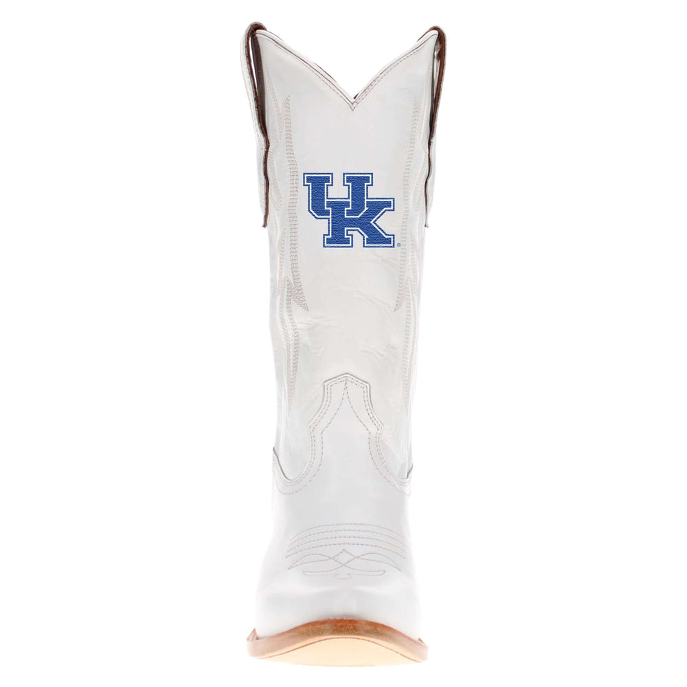 Women's Kentucky All White Pointed Toe Cowgirl Boots Leighton Vaccari University