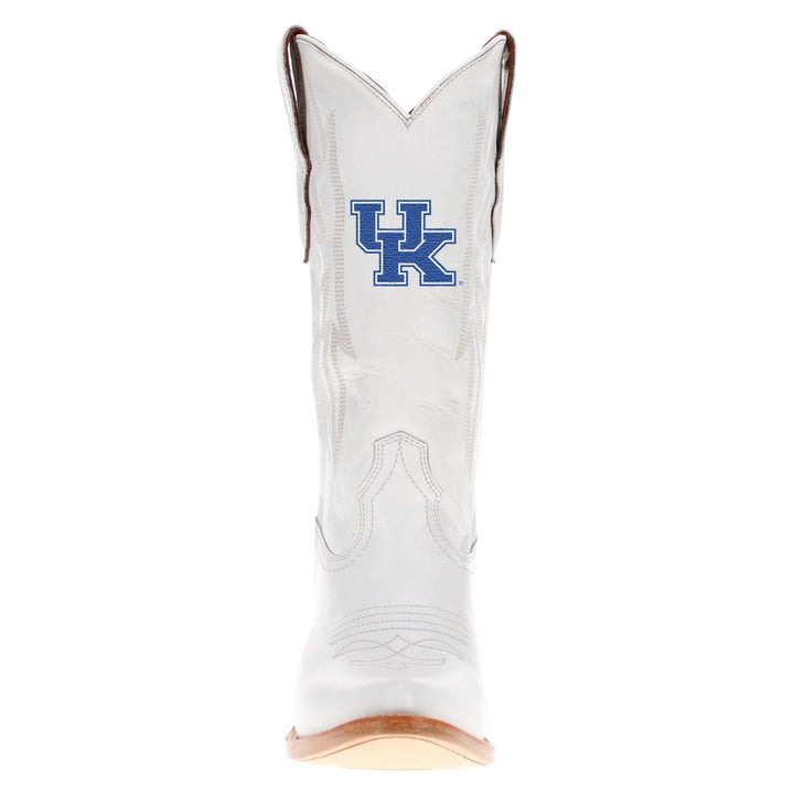 Women's Kentucky All White Pointed Toe Cowgirl Boots Leighton Vaccari University