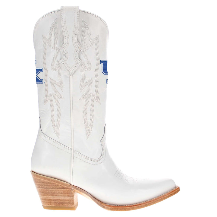 Women's Kentucky All White Pointed Toe Cowgirl Boots Leighton Vaccari University