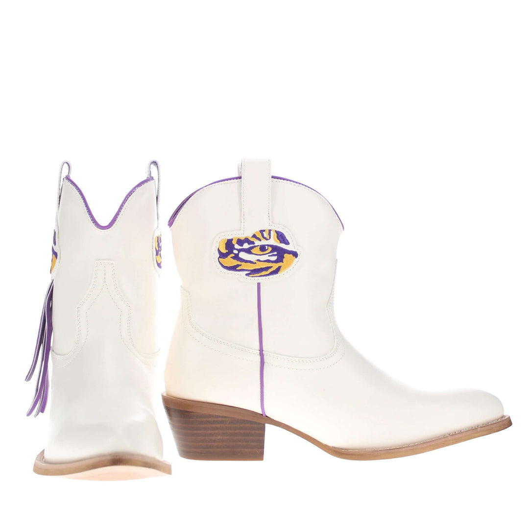 Women's LSU Bone Fringe Bootie Lucy By V By Vaccari