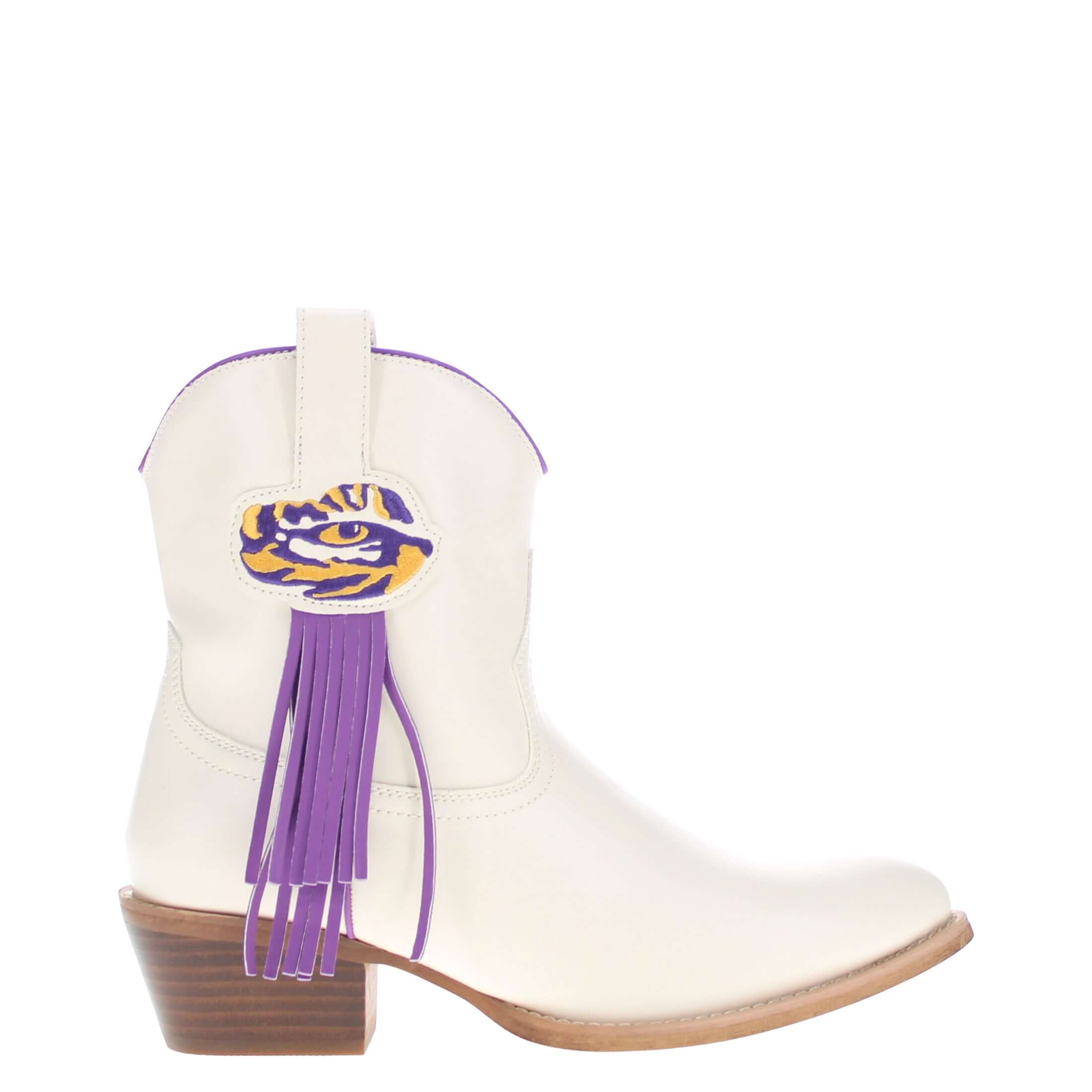 Women's LSU Bone Fringe Bootie Lucy By V By Vaccari