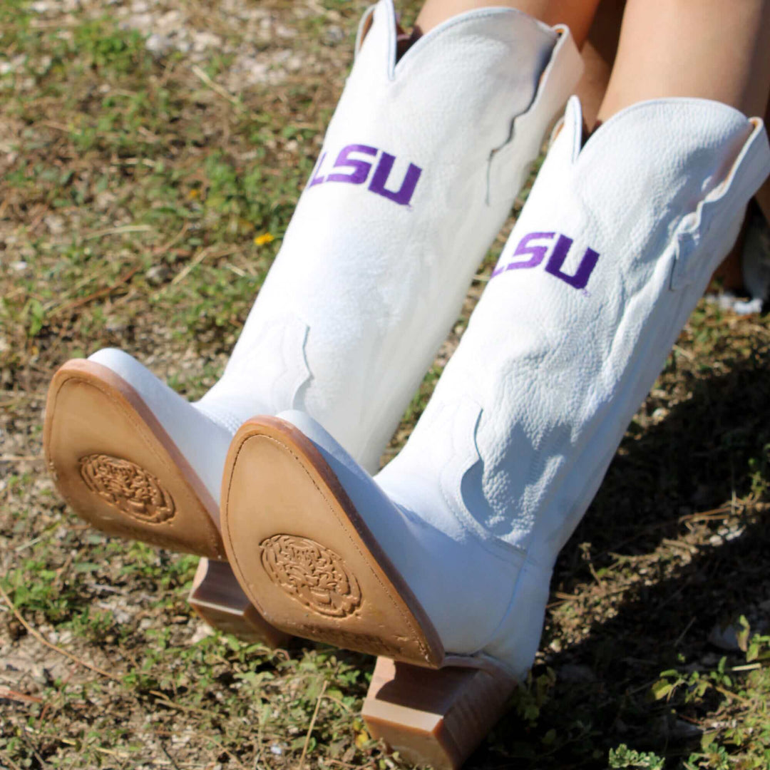 Lsu Boot Ribbons Louisiana State University Cowboy Boots | Vaccari Boots