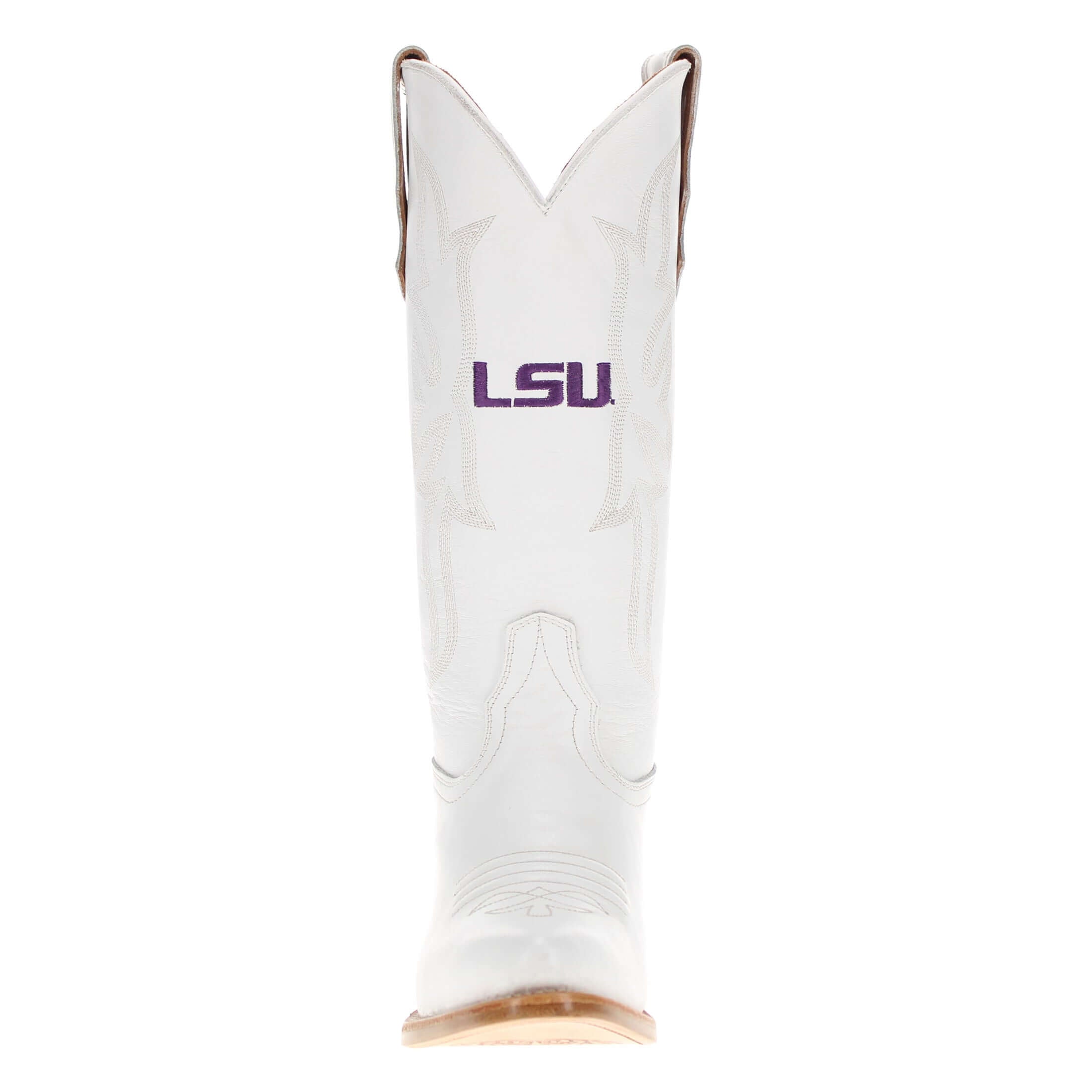 Women's Louisiana State White Cowgirl Boots Leighton by Vaccari University