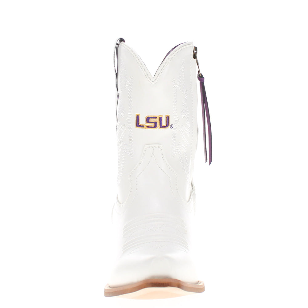 Women's Louisiana State University White Cowgirl Boots with Color Tassel Lynn by V by Vaccari