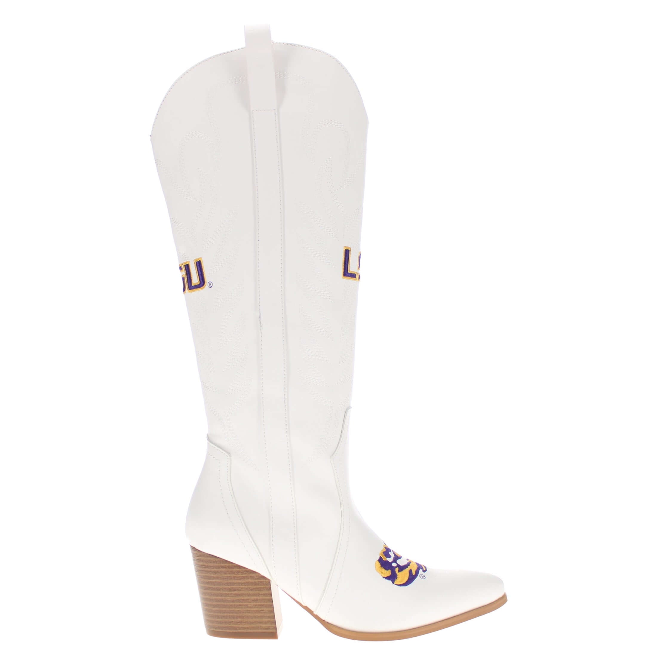 Louisiana State University Blair Tall White Boot By V By Vaccari