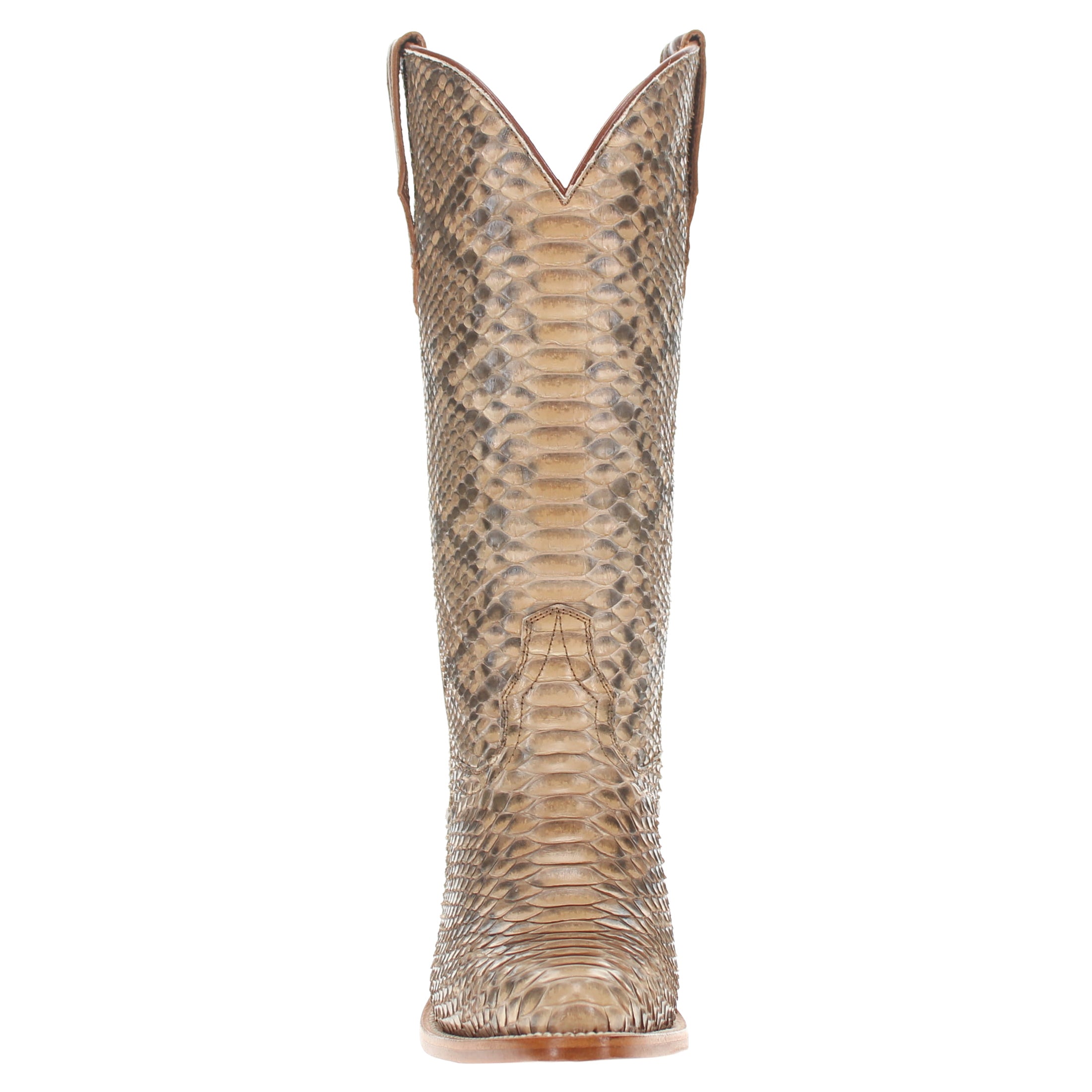 Women's Full Beige Python Pointed Toe Cowgirl Boots Kennedy by Vaccari